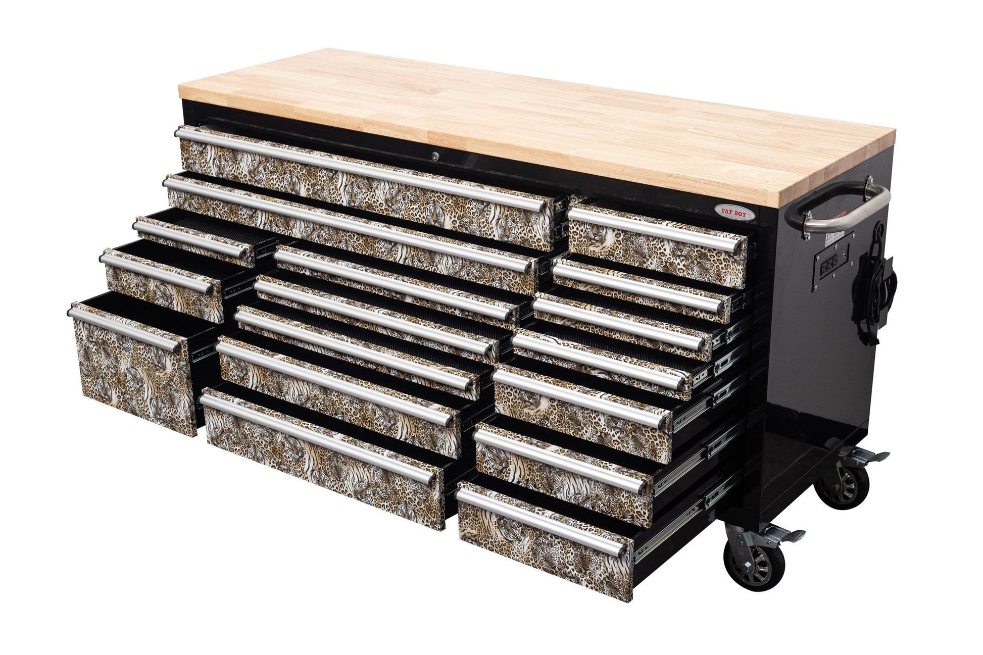 6FT 17 - Drawer Tool Bench Workstation & Tool Box – Heavy - Duty Rolling Workbench with Power Outlets & USB | Multi - Color Options - with Savannah Stealth | Sold by Uncle Wiener's Wholesale