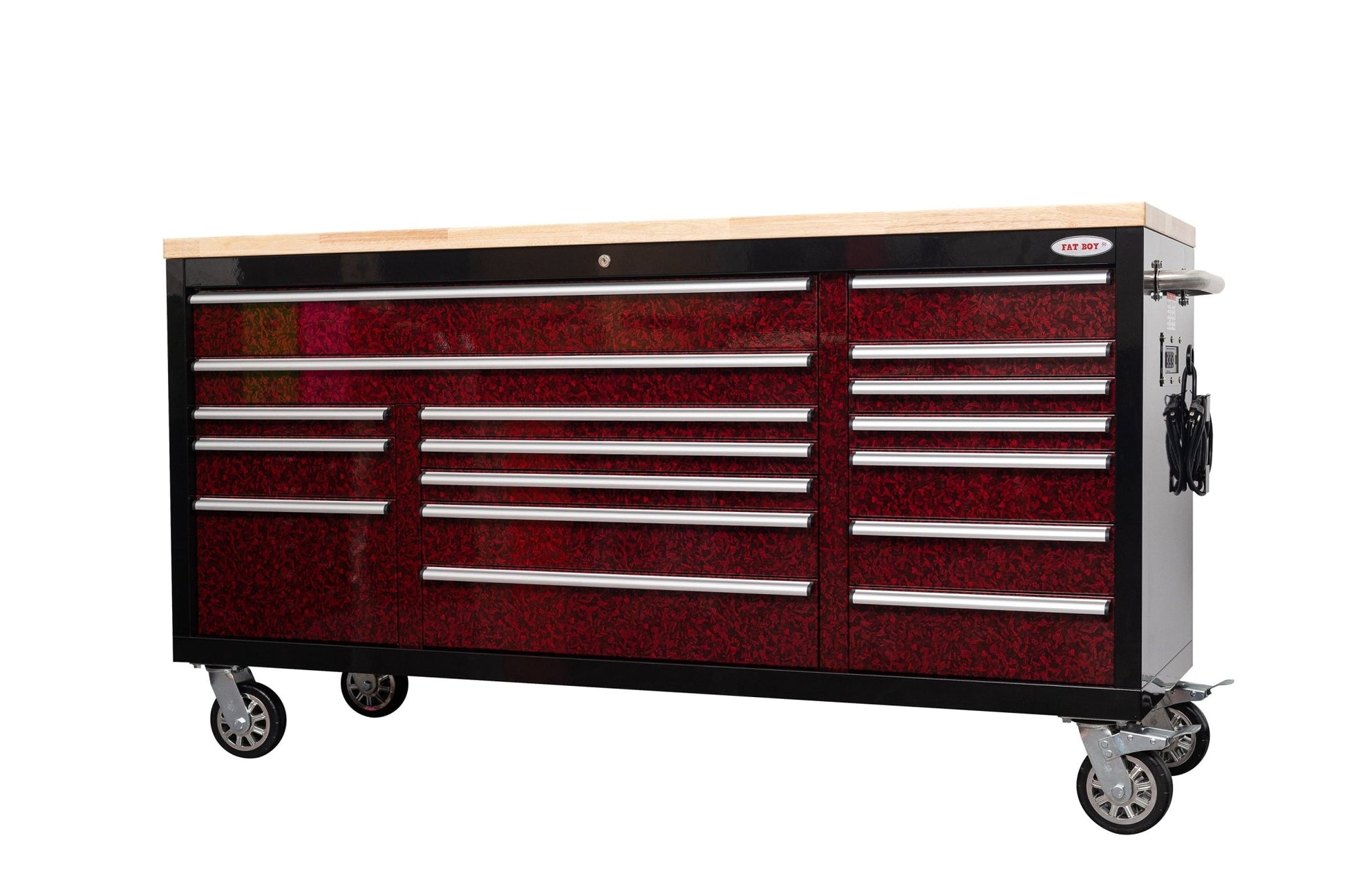 6FT 17 - Drawer Tool Bench Workstation & Tool Box – Heavy - Duty Rolling Workbench with Power Outlets & USB | Multi - Color Options - with Ghostfire Carbon Edition | Sold by Uncle Wiener's Wholesale