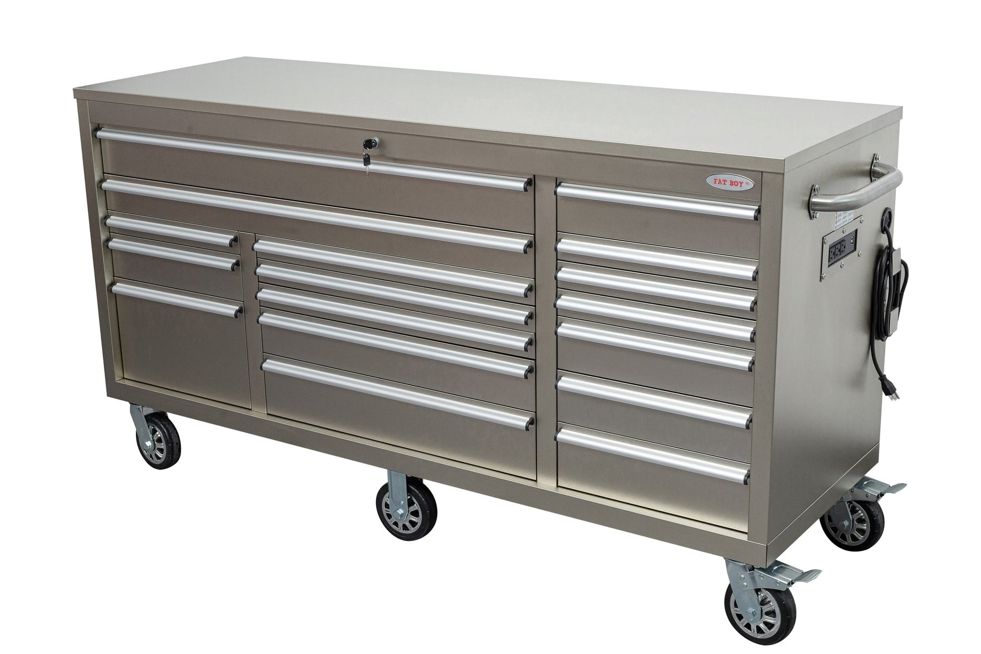 6FT 17 - Drawer Tool Bench Workstation & Tool Box – Heavy - Duty Rolling Workbench with Power Outlets & USB | Multi - Color Options - with Nickel Silver Anti Scratch | Sold by Uncle Wiener's Wholesale