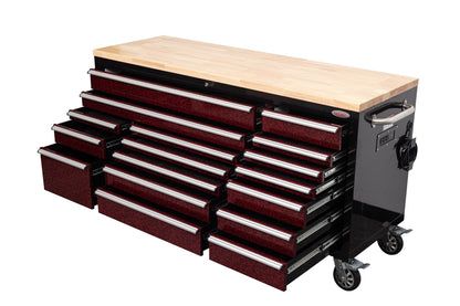 6FT 17 - Drawer Tool Bench Workstation & Tool Box – Heavy - Duty Rolling Workbench with Power Outlets & USB | Multi - Color Options - with Ghostfire Carbon Edition | Sold by Uncle Wiener's Wholesale