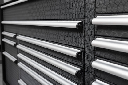 6FT 17 - Drawer Tool Bench Workstation & Tool Box – Heavy - Duty Rolling Workbench with Power Outlets & USB | Multi - Color Options - with Inferno Red Signature | Sold by Uncle Wiener's Wholesale