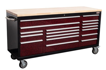 6FT 17 - Drawer Tool Bench Workstation & Tool Box – Heavy - Duty Rolling Workbench with Power Outlets & USB | Multi - Color Options - with Ghostfire Carbon Edition | Sold by Uncle Wiener's Wholesale