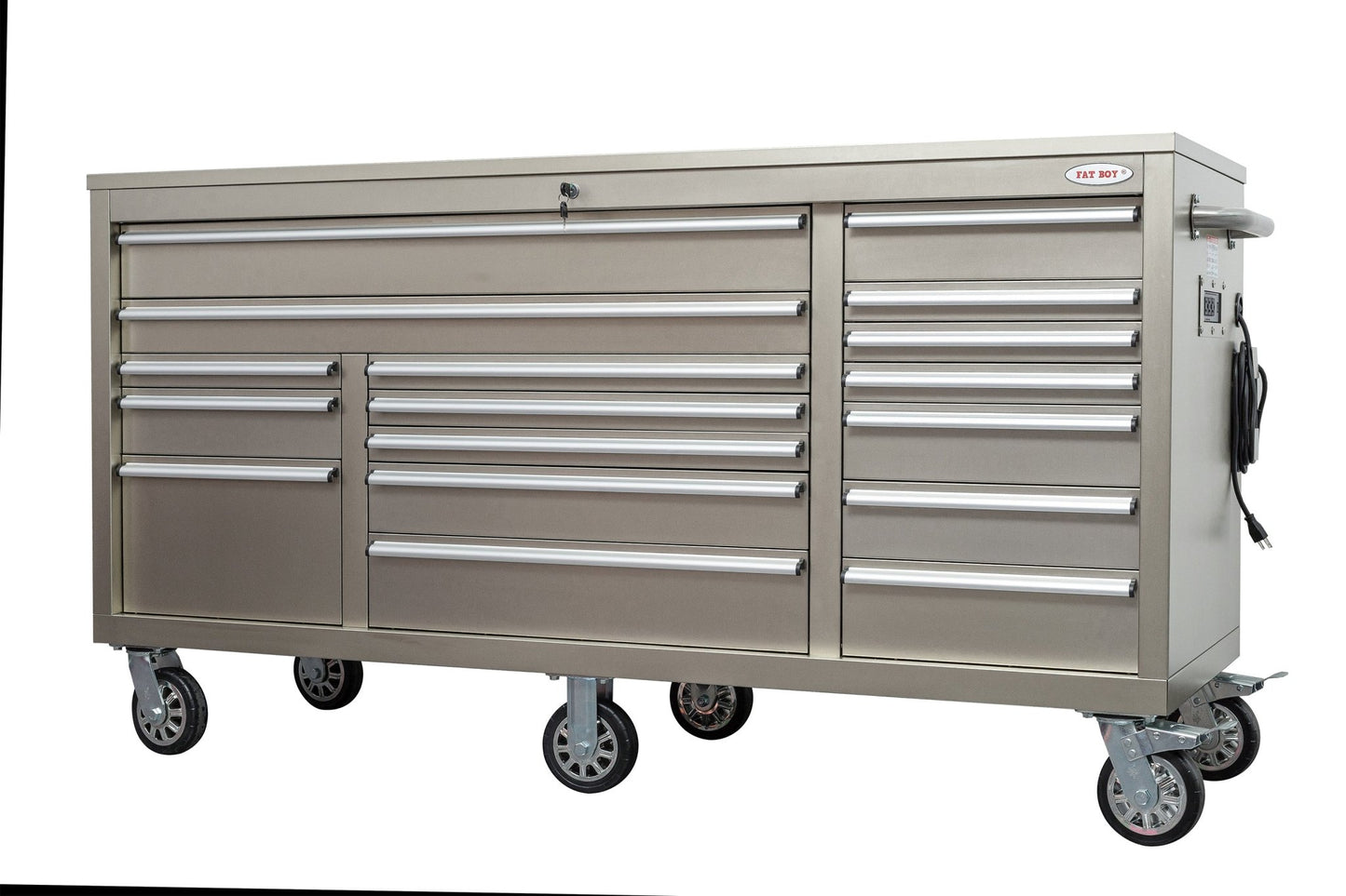 6FT 17 - Drawer Tool Bench Workstation & Tool Box – Heavy - Duty Rolling Workbench with Power Outlets & USB | Multi - Color Options - with Nickel Silver Anti Scratch | Sold by Uncle Wiener's Wholesale