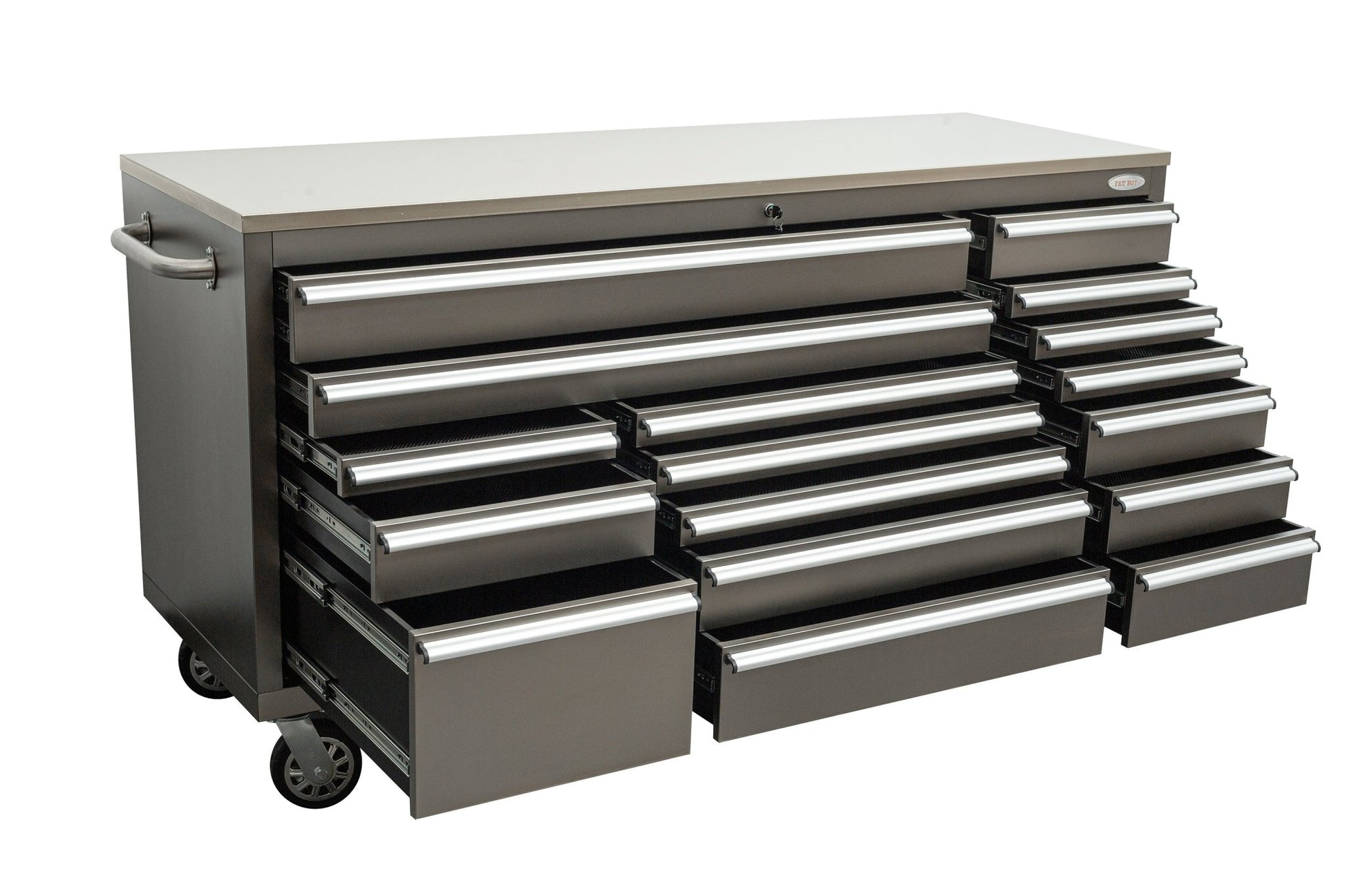 6FT 17 - Drawer Tool Bench Workstation & Tool Box – Heavy - Duty Rolling Workbench with Power Outlets & USB | Multi - Color Options - with Gunmetal Gray Anti Scratch | Sold by Uncle Wiener's Wholesale