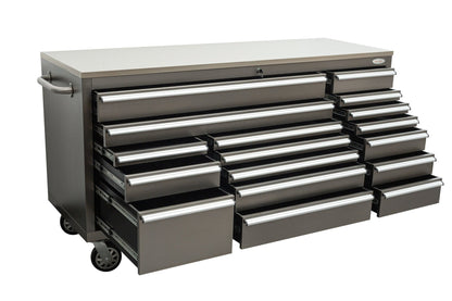 6FT 17 - Drawer Tool Bench Workstation & Tool Box – Heavy - Duty Rolling Workbench with Power Outlets & USB | Multi - Color Options - with Gunmetal Gray Anti Scratch | Sold by Uncle Wiener's Wholesale