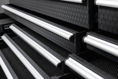 6FT 17 - Drawer Tool Bench Workstation & Tool Box – Heavy - Duty Rolling Workbench with Power Outlets & USB | Multi - Color Options - with Inferno Red Signature | Sold by Uncle Wiener's Wholesale