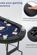 6FT Foldable Poker Table for 8 Players – Casino Felt, PU Armrest, Cup Holders, Stainless Steel Hardware SUS7232 - with | Sold by Uncle Wiener's Wholesale