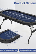 6FT Foldable Poker Table for 8 Players – Casino Felt, PU Armrest, Cup Holders, Stainless Steel Hardware SUS7232 - with | Sold by Uncle Wiener's Wholesale