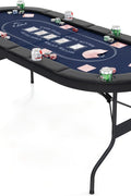 6FT Foldable Poker Table for 8 Players – Casino Felt, PU Armrest, Cup Holders, Stainless Steel Hardware SUS7232 - with | Sold by Uncle Wiener's Wholesale