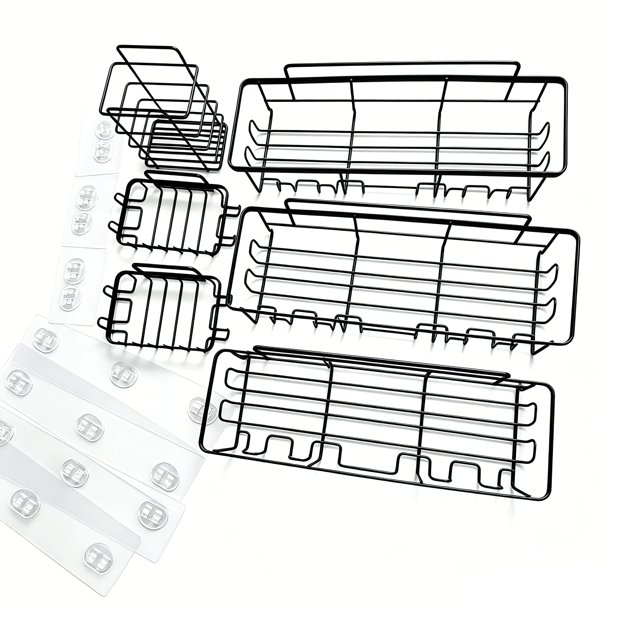 6pc Shower Caddy Set Adhesive Bathroom Shelves No Drill Rustproof Organizer SC06P - with | Sold by Uncle Wiener's Wholesale
