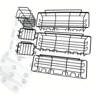 6pc Shower Caddy Set Adhesive Bathroom Shelves No Drill Rustproof Organizer SC06P - with | Sold by Uncle Wiener's Wholesale