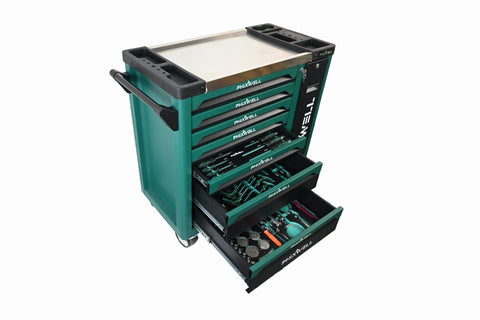 7 - Drawer Tool Cabinet with 300+ Piece Tool Set – Heavy - Duty Steel Rolling Trolley Full Socket, Ratchet, Bit & Wrench Kit SKU 2505281 - with | Sold by Uncle Wiener's Wholesale