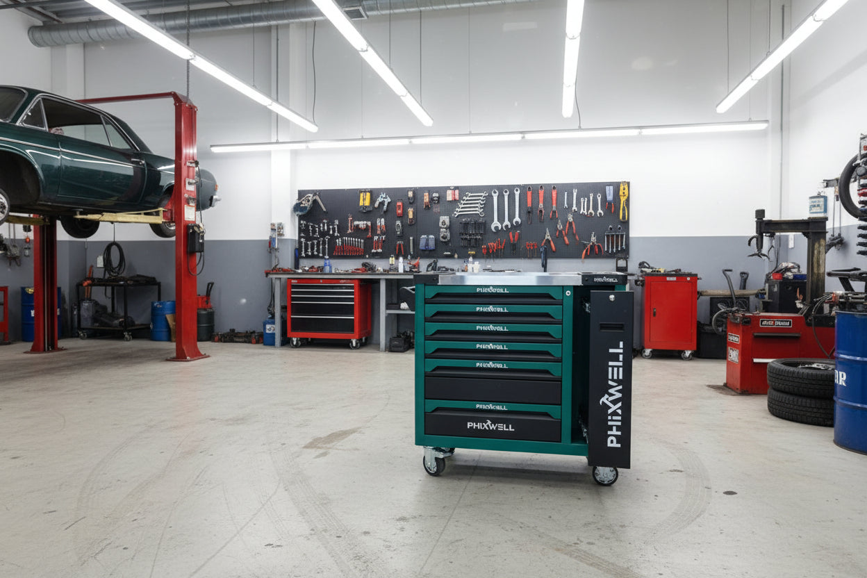 7 - Drawer Tool Cabinet with 300+ Piece Tool Set – Heavy - Duty Steel Rolling Trolley Full Socket, Ratchet, Bit & Wrench Kit SKU 2505281 - with | Sold by Uncle Wiener's Wholesale