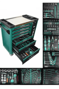 7 - Drawer Tool Cabinet with 300+ Piece Tool Set – Heavy - Duty Steel Rolling Trolley Full Socket, Ratchet, Bit & Wrench Kit SKU 2505281 - with | Sold by Uncle Wiener's Wholesale