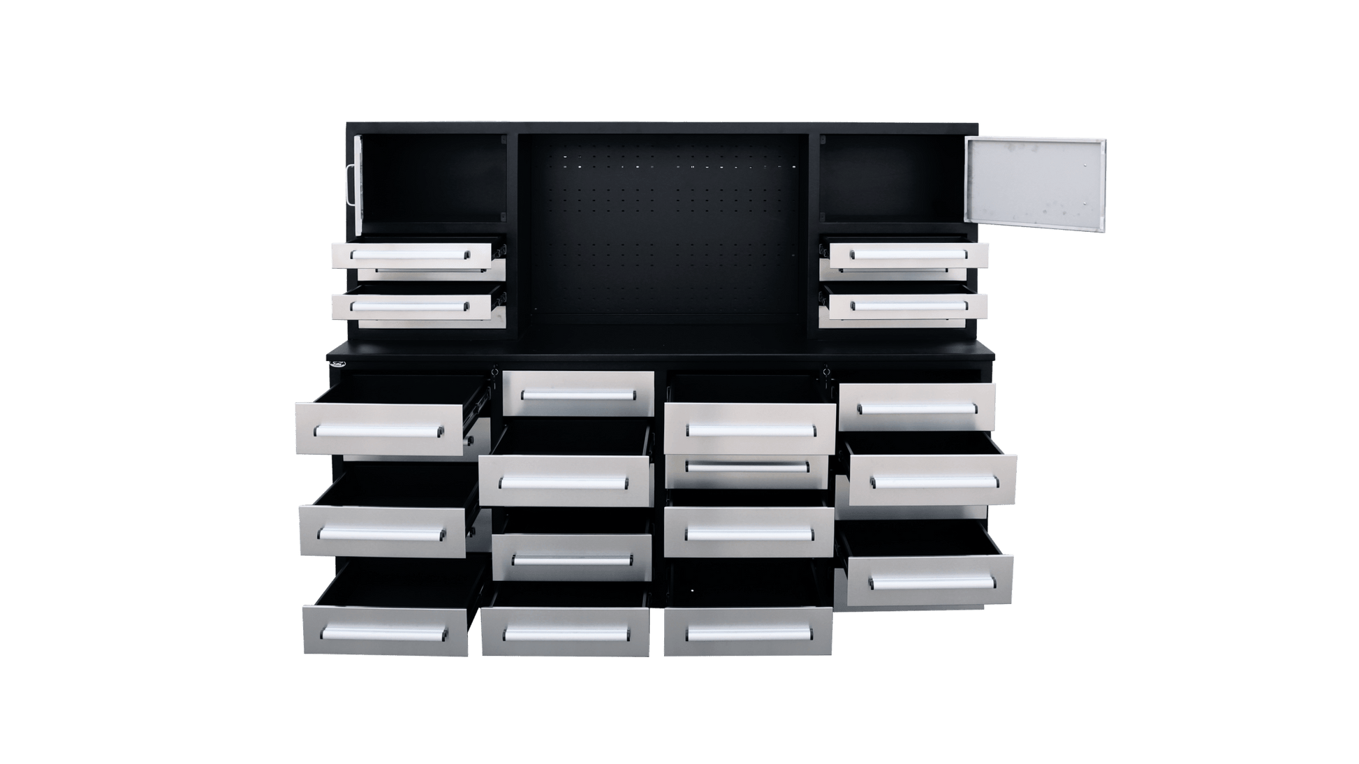 7 Ft Heavy - Duty 28 - Drawer Steel Tool Bench Workstation with Locking Drawers - with Blue | Sold by Uncle Wiener's Wholesale