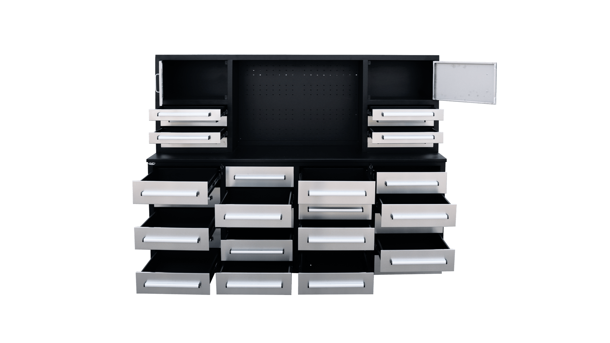 7 Ft Heavy - Duty 28 - Drawer Steel Tool Bench Workstation with Locking Drawers - with Blue | Sold by Uncle Wiener's Wholesale