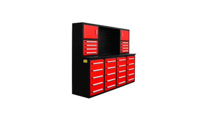 7 Ft Heavy - Duty 28 - Drawer Steel Tool Bench Workstation with Locking Drawers - with Blue | Sold by Uncle Wiener's Wholesale