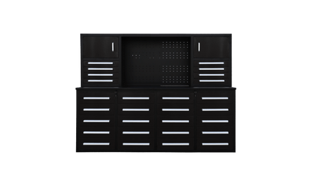 7 Ft Heavy - Duty 28 - Drawer Steel Tool Bench Workstation with Locking Drawers - with Blue | Sold by Uncle Wiener's Wholesale