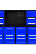 7 Ft Heavy - Duty 28 - Drawer Steel Tool Bench Workstation with Locking Drawers - with Blue | Sold by Uncle Wiener's Wholesale