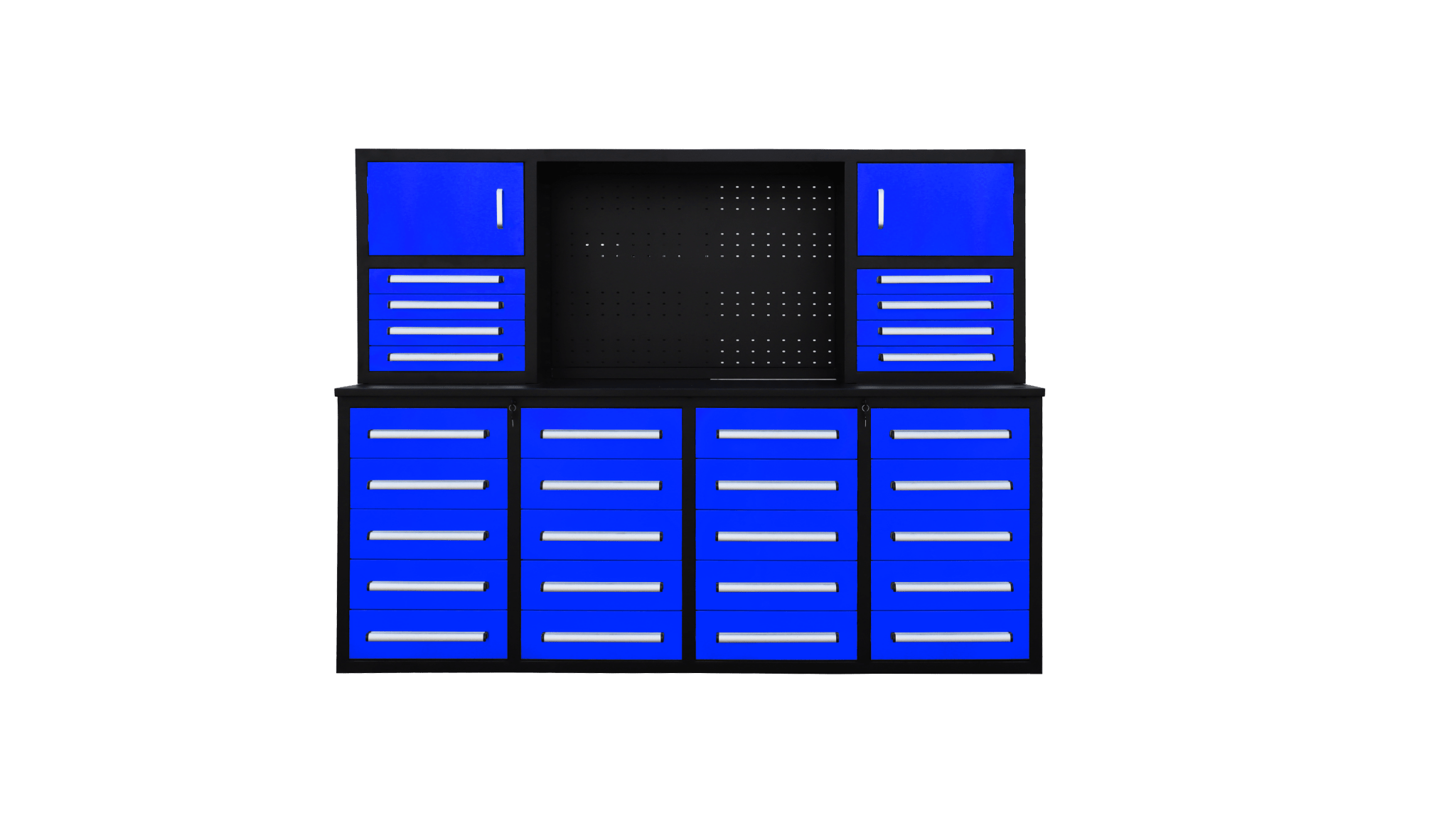 7 Ft Heavy - Duty 28 - Drawer Steel Tool Bench Workstation with Locking Drawers - with Blue | Sold by Uncle Wiener's Wholesale