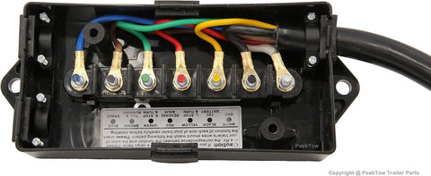 7 - Way Trailer Wiring Harness with Junction Box – 8FT, Weatherproof, RV - Standard, Heavy Duty TC78W - with | Sold by Uncle Wiener's Wholesale
