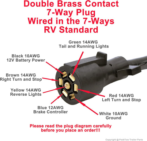 7 - Way Trailer Wiring Harness with Junction Box – 8FT, Weatherproof, RV - Standard, Heavy Duty TC78W - with | Sold by Uncle Wiener's Wholesale