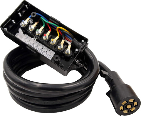 7 - Way Trailer Wiring Harness with Junction Box – 8FT, Weatherproof, RV - Standard, Heavy Duty TC78W - with | Sold by Uncle Wiener's Wholesale