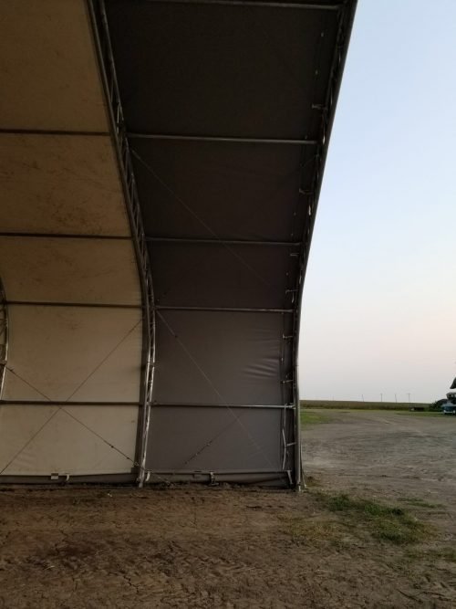 70′ WIDE DOUBLE TRUSS STORAGE BUILDINGS - with Standard 70X150X28 26.5 OZ PVC Cover | Sold by Uncle Wiener's Wholesale