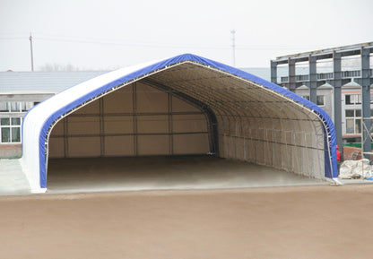 70′ WIDE DOUBLE TRUSS STORAGE BUILDINGS - with Standard 70X100X28 26.5 OZ PVC Cover | Sold by Uncle Wiener's Wholesale