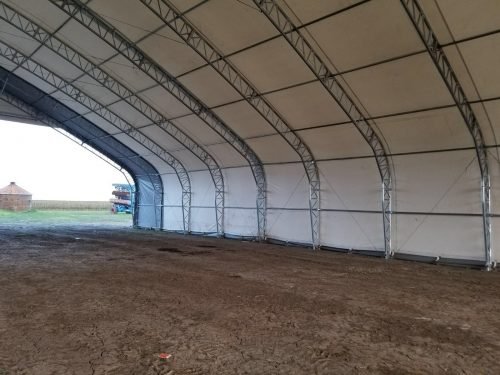 70′ WIDE DOUBLE TRUSS STORAGE BUILDINGS - with Standard 70X150X28 26.5 OZ PVC Cover | Sold by Uncle Wiener's Wholesale