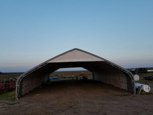 70′ WIDE DOUBLE TRUSS STORAGE BUILDINGS - with Standard 70X150X28 26.5 OZ PVC Cover | Sold by Uncle Wiener's Wholesale