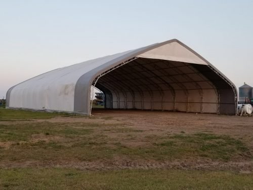 70′ WIDE DOUBLE TRUSS STORAGE BUILDINGS - with Standard 70X150X28 26.5 OZ PVC Cover | Sold by Uncle Wiener's Wholesale