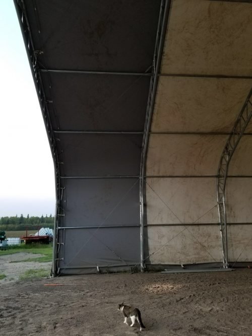 70′ WIDE DOUBLE TRUSS STORAGE BUILDINGS - with Standard 70X150X28 26.5 OZ PVC Cover | Sold by Uncle Wiener's Wholesale