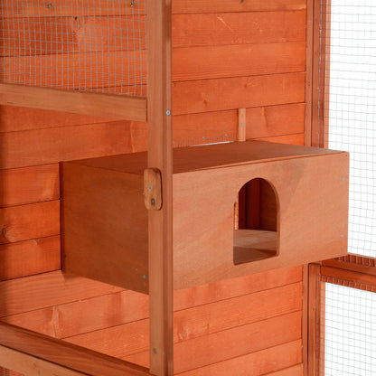71" Extra Large Outdoor Wooden Bird Aviary Cage with Nesting Box & Perches BC5029 - with | Sold by Uncle Wiener's Wholesale