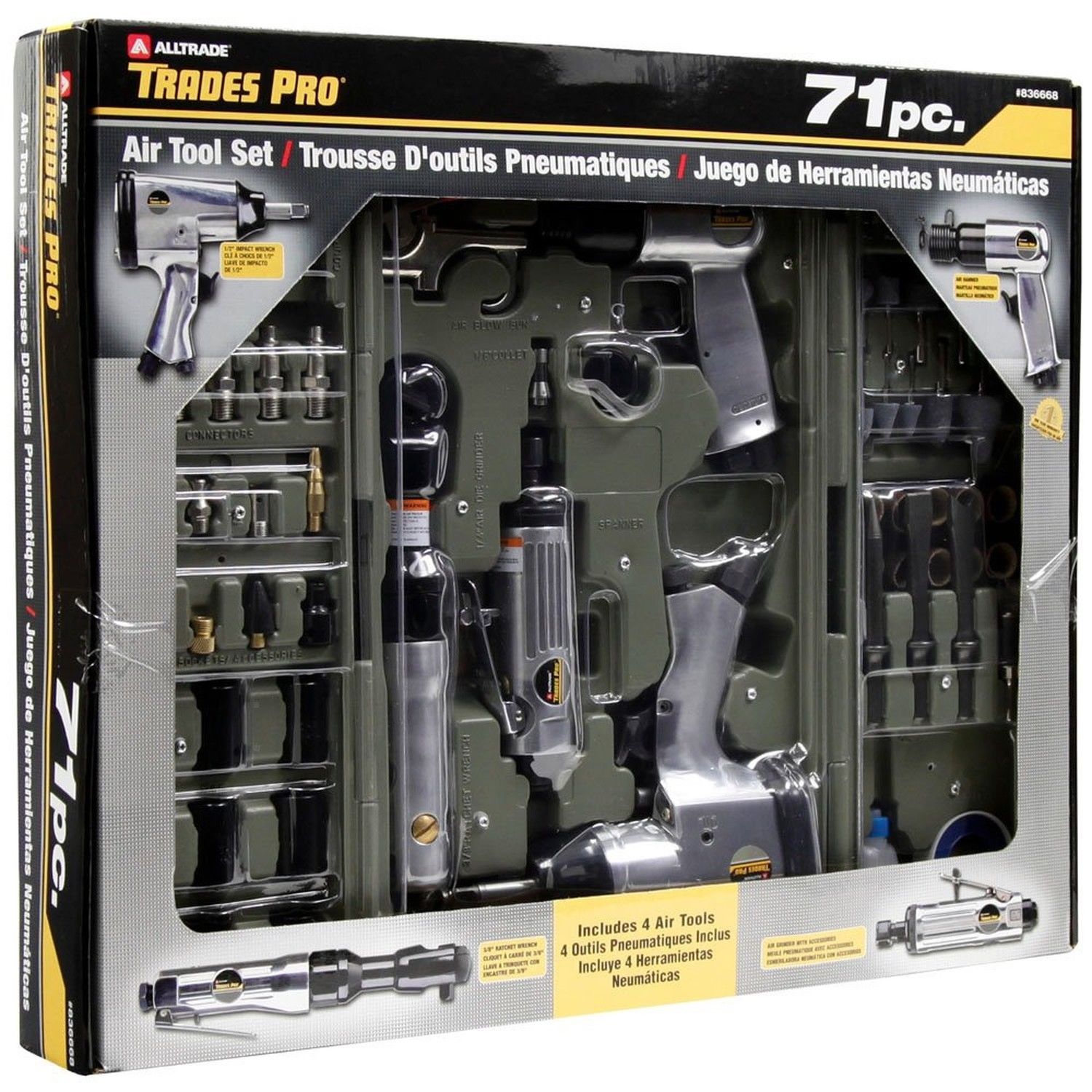 71 Piece Air Tool Kit – Impact, Ratchet, Chisel & Accessories | F2621Z - with | Sold by Uncle Wiener's Wholesale