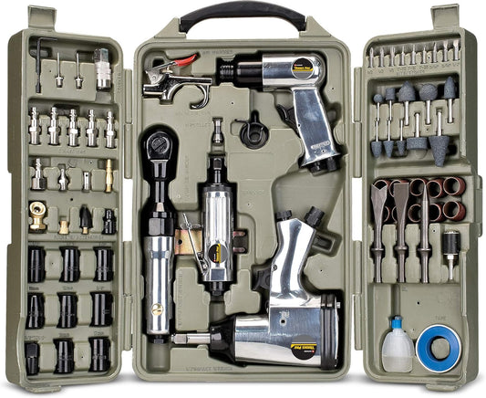 71 Piece Air Tool Kit – Impact, Ratchet, Chisel & Accessories | F2621Z - with | Sold by Uncle Wiener's Wholesale