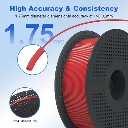 Magforms PLA 3D Printer Filament 1.75mm – 1KG High-Speed Printing Filament with Reusable Spool, ±0.02mm Tolerance for FDM 3D Printers
