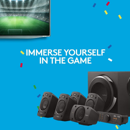 Logitech Z906 5.1 Surround Sound Speaker System – THX Certified, Dolby Digital & DTS, 1000W Peak Power, Subwoofer & Remote