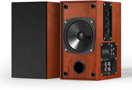 Elimavi 60W Powered Bookshelf Speakers – 4" Stereo Speakers with RCA & 3.5mm AUX for Turntable, TV, PC & Record Player