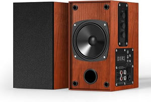Elimavi 60W Powered Bookshelf Speakers – 4" Stereo Speakers with RCA & 3.5mm AUX for Turntable, TV, PC & Record Player