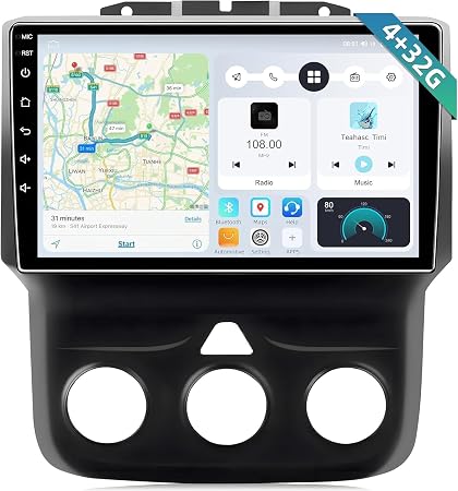 PASYRTM 9-Inch Android 13 Car Stereo for Dodge Ram 1500 2500 3500 (2013–2018) – Wireless Apple CarPlay & Android Auto, 4GB RAM, 32GB Storage, GPS Navigation & Backup Camera