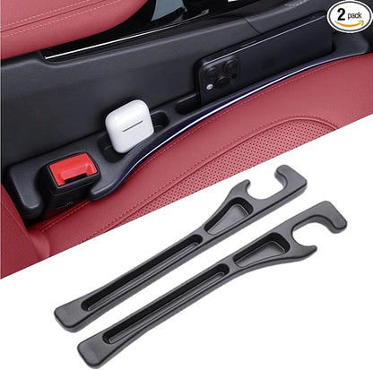 EnzeroTools Car Seat Gap Filler – 2-Pack No-Drop Seat Side Organizer with Phone Holder, Universal Fit