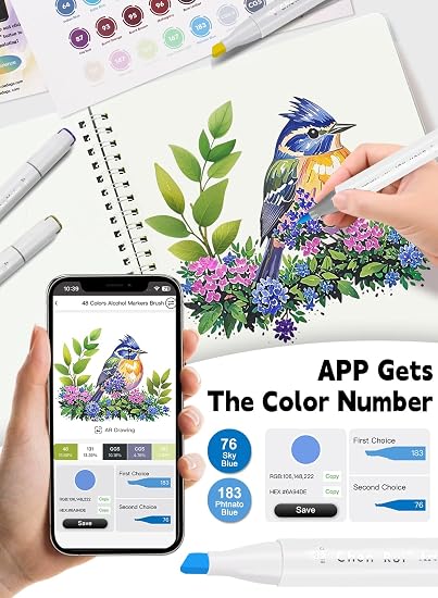 Fnooota 80-Colour Alcohol Markers Set – Dual-Tip Brush & Chisel Art Markers with Colour-Matching App and Carrying Case for Drawing, Illustration & Colouring
