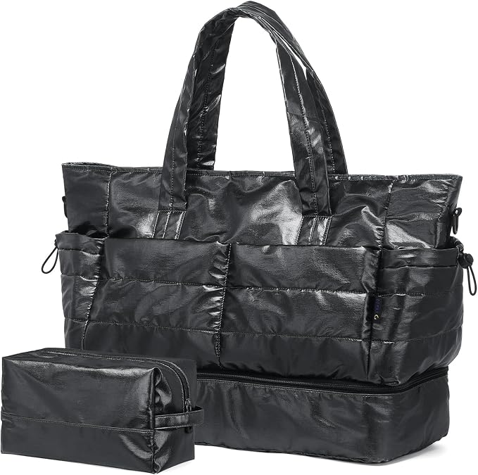 DTGN 50L Travel Duffel Bag for Women – Weekender Carry-On Bag with Shoe Compartment and Toiletry Bag