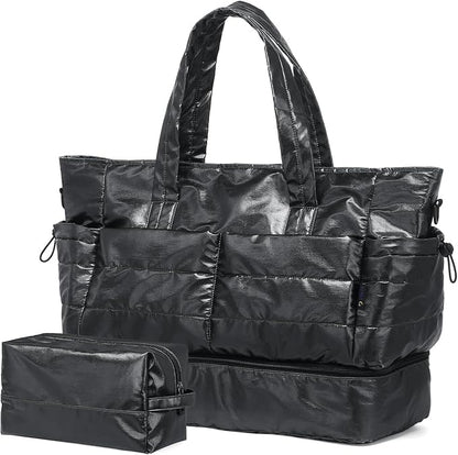 DTGN 50L Travel Duffel Bag for Women – Weekender Carry-On Bag with Shoe Compartment and Toiletry Bag