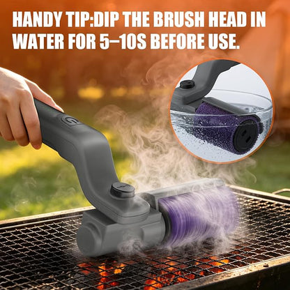 YEYES Cordless Electric Grill Brush – Rechargeable BBQ Grill Cleaner with Rotating Brush Head for Outdoor Grills