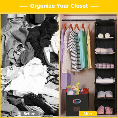Adjustable Closet Organizer with Hanging Rods and Storage Shelves – Heavy Duty Freestanding Clothes Rack Wardrobe System for Bedroom, Laundry Room & Walk-In Closet
