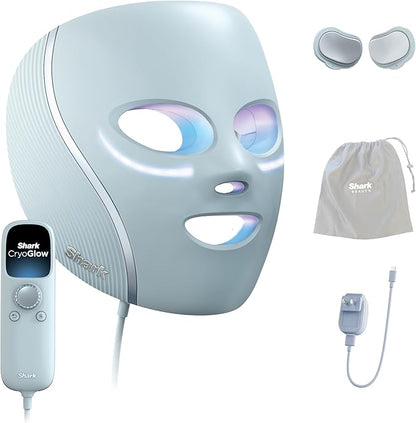 Shark CryoGlow LED Face Mask - Red, Blue & Infrared Light Therapy with Under-Eye Cooling