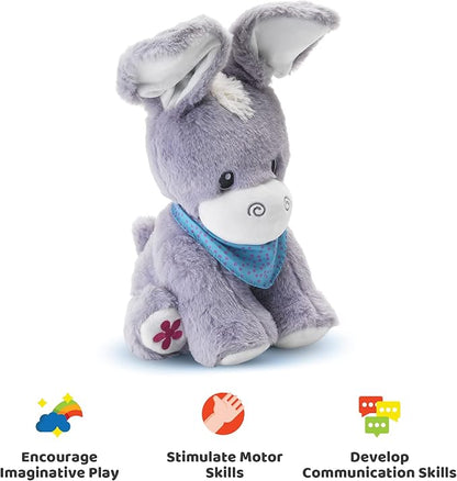 KiddoLab Peek-A-Boo Donkey Interactive Musical Plush Toy with Moving Ears, Songs & Lullabies for Babies 6+ Months