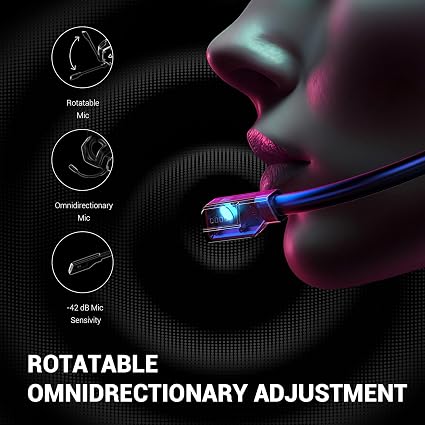 EKSA E1000 V2 Wired Gaming Headset – USB-C and USB-A PC Headset with 7.1 Surround Sound, RGB Lighting and Noise-Canceling Mic